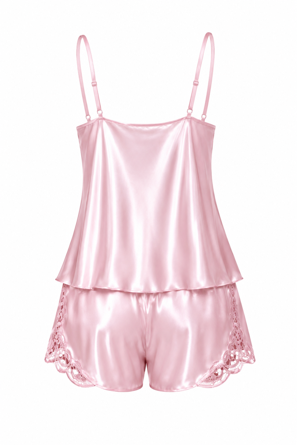 Dantel Detaylı Saten Şortlu Pijama Takımı