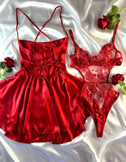 Valentine Bodysuit Hediyeli Set