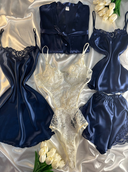 Elsa Floral 6 Parça İpek Saten Set