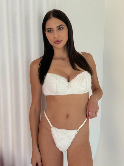 Beyaz Termal Peluş Set